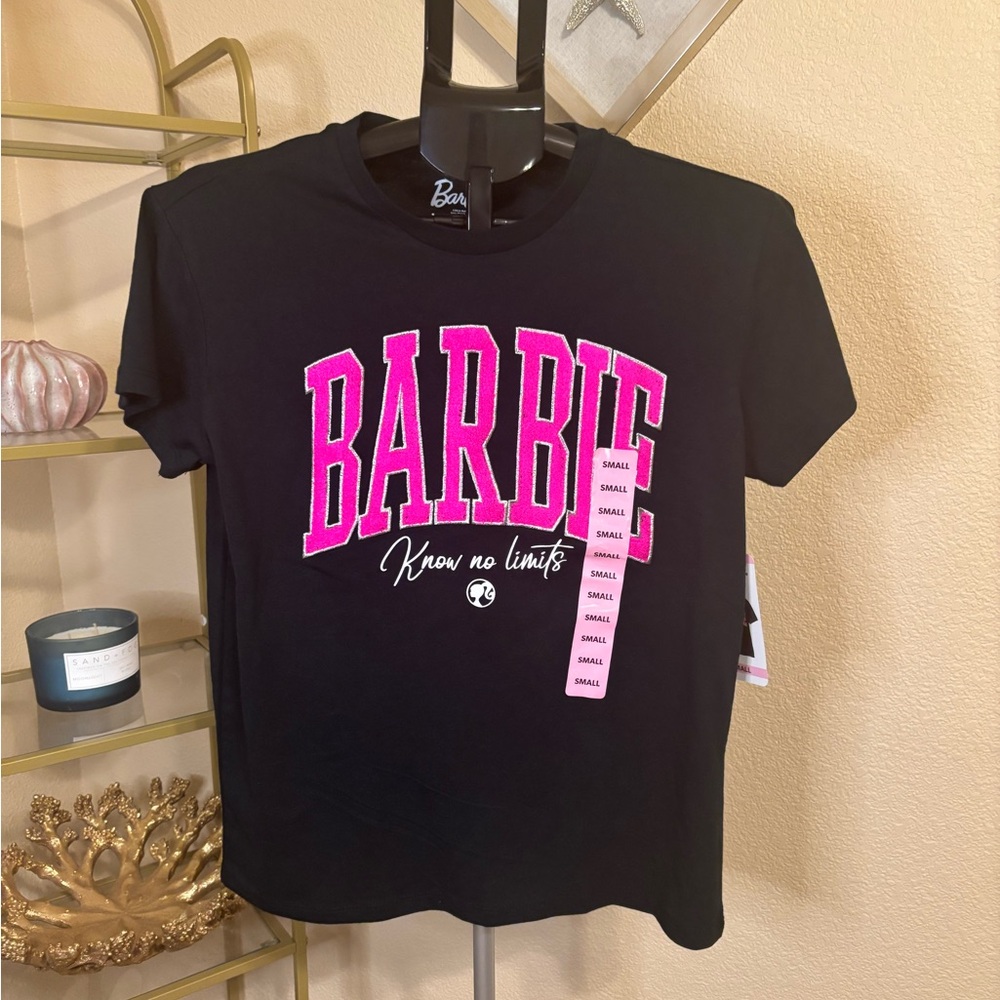 Barbie Black Tee with Pink Logo‎